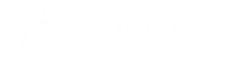 Image featuring the RepFlex icon and typeface logo text in white color. 